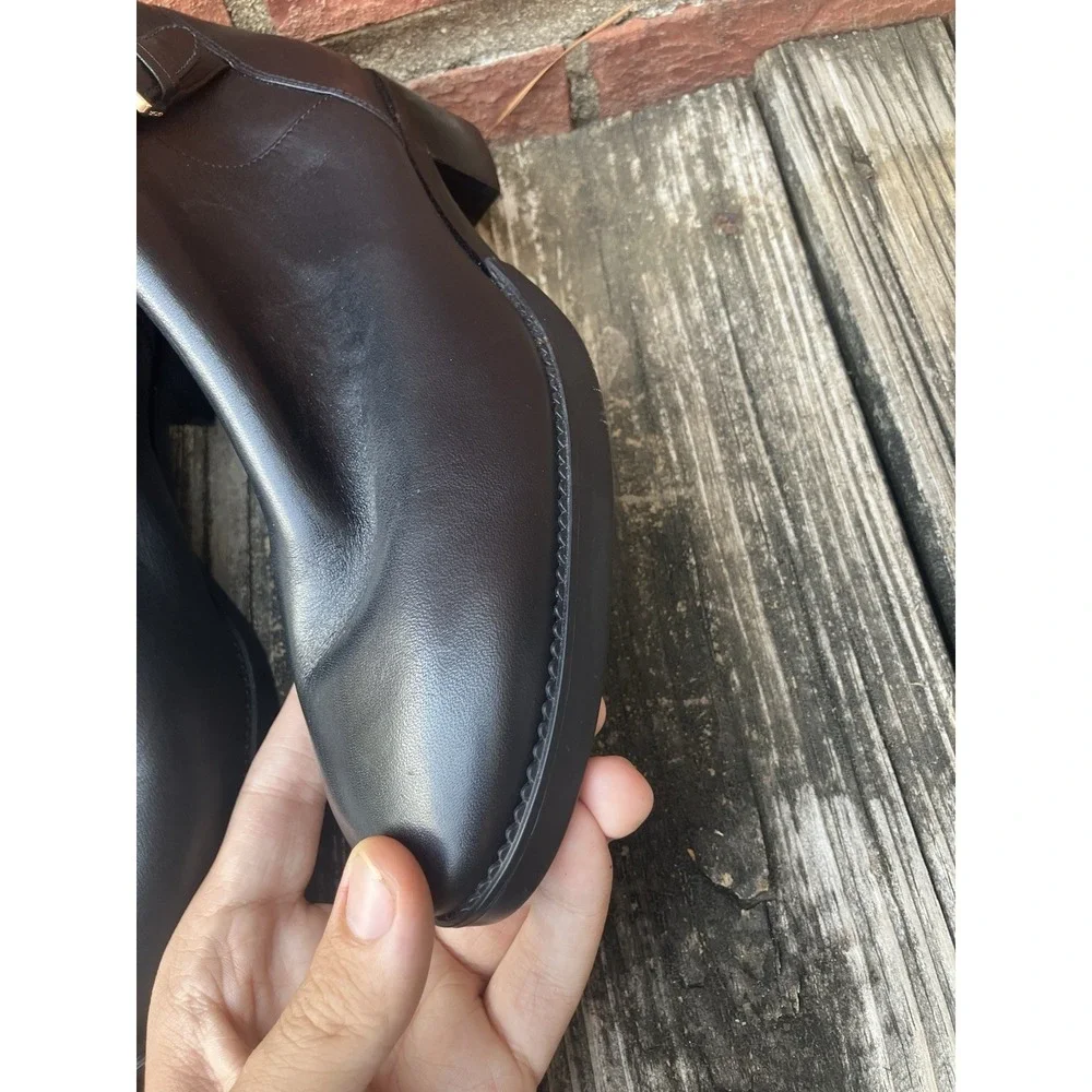 Women's Tory Burch Sidney Leather Ankle Bootie Boots - Penny Black size 8 1/2